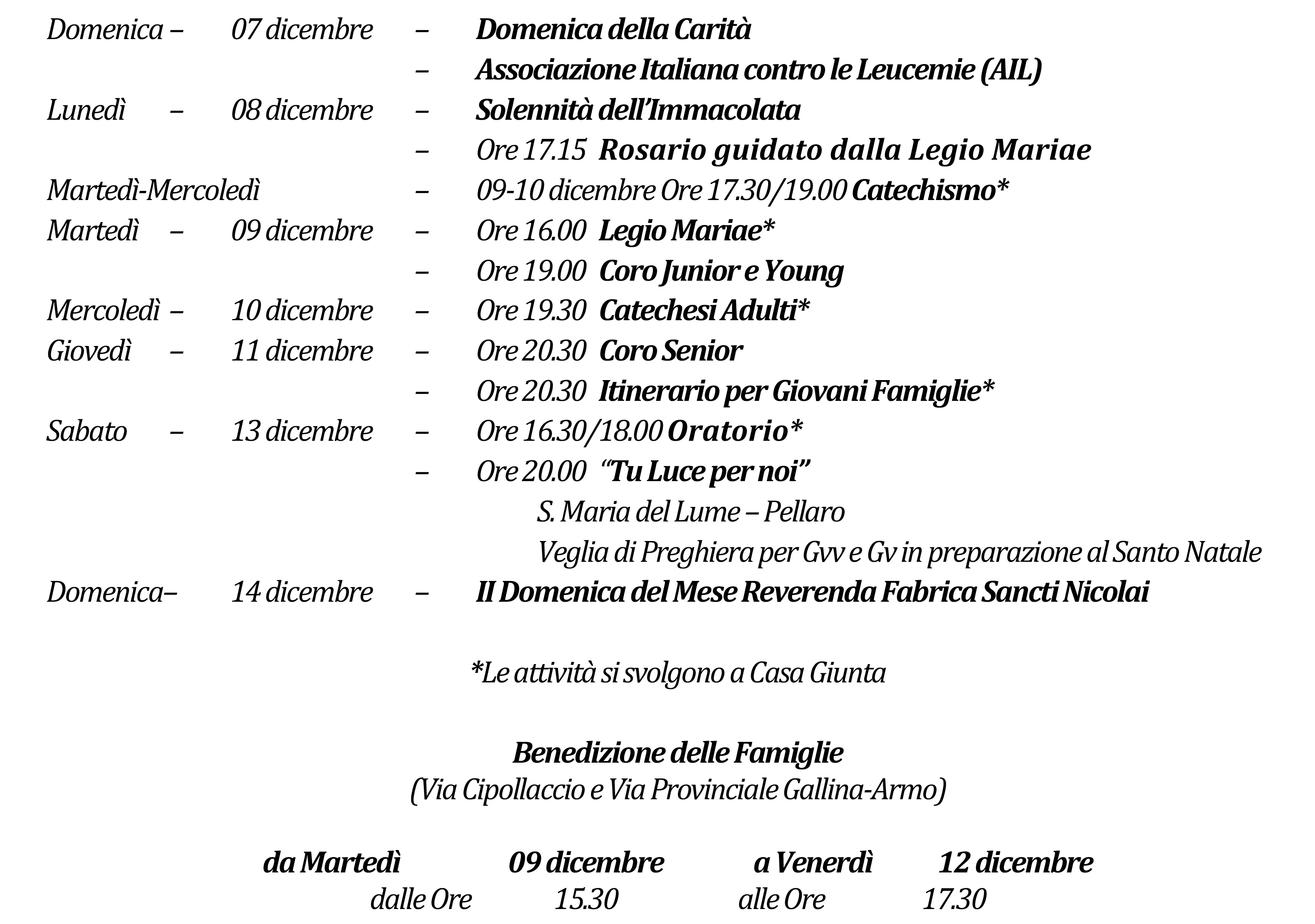 Avvisi della settimana piccolo 12-07-2025