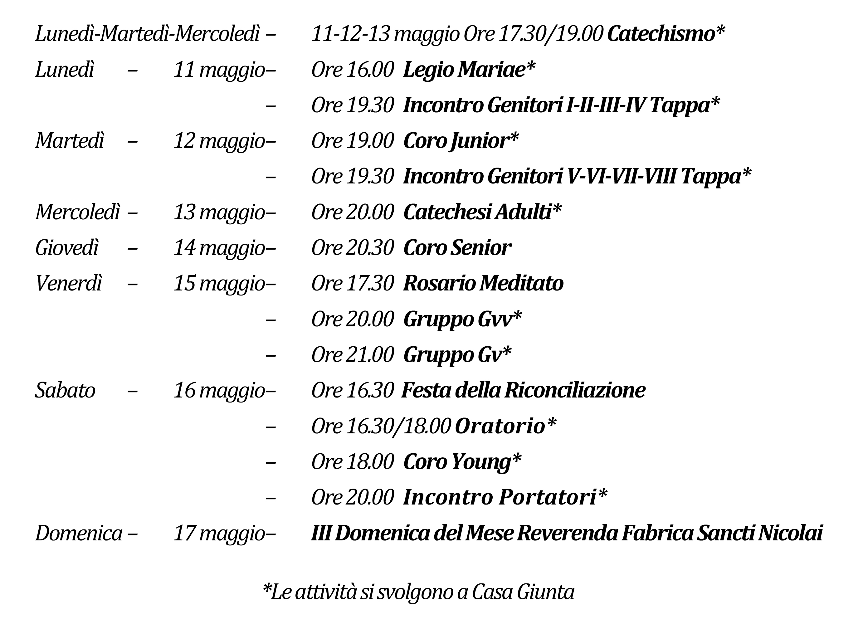 Avvisi della settimana piccolo 05-10-2026