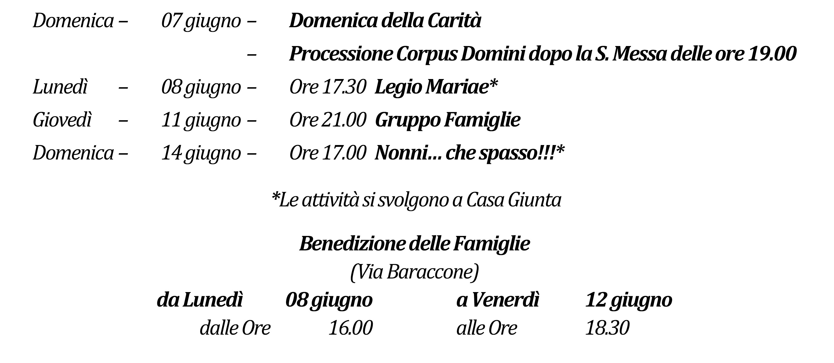 Avvisi della settimana piccolo 06-07-2026